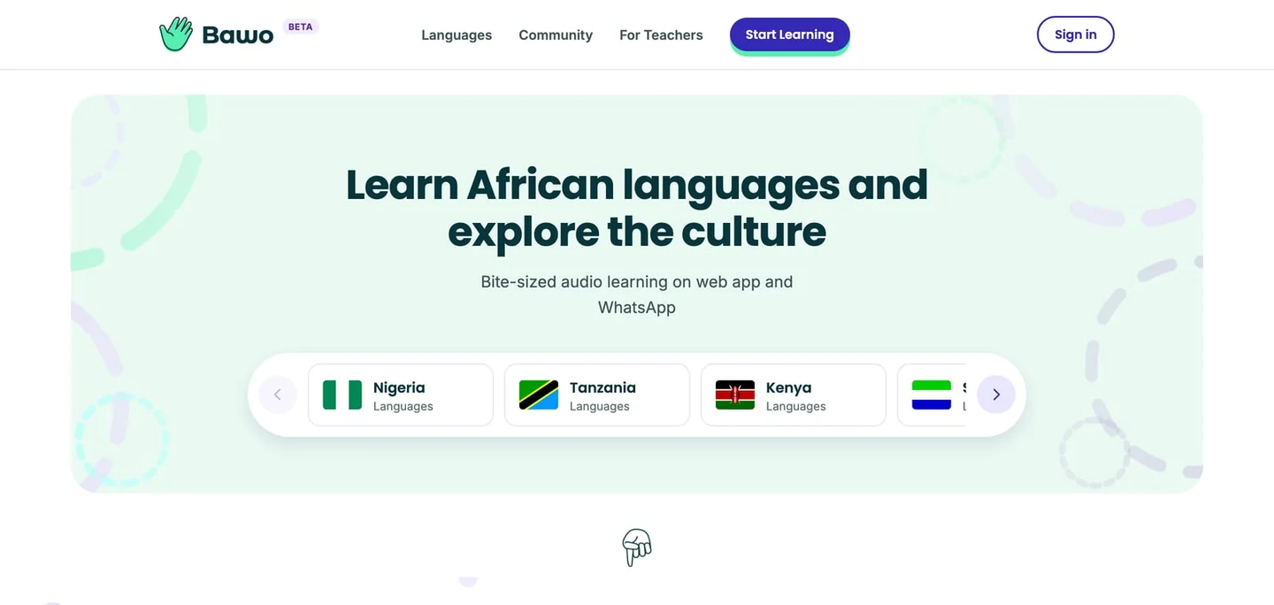 The Bawo Africa home page